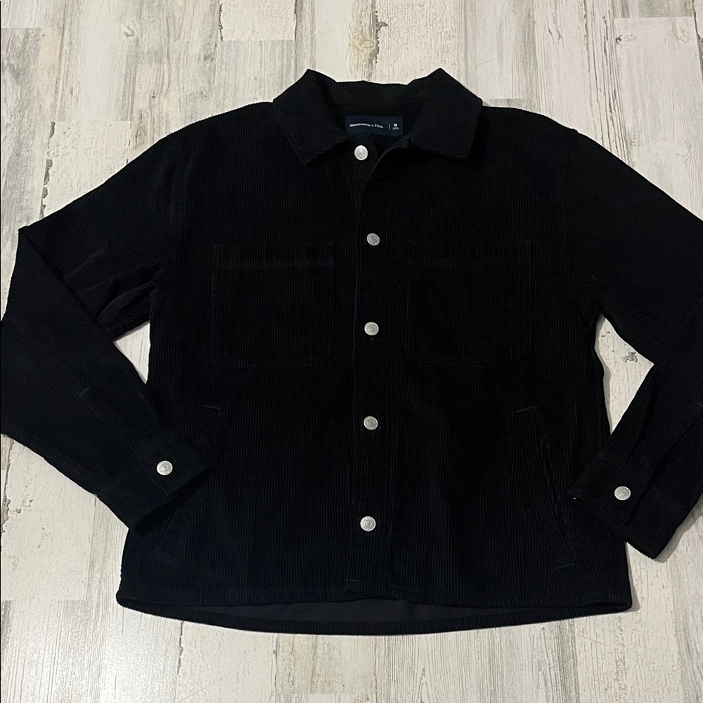 Abercrombie & Fitch Black Corduroy Shirt Jacket Size Medium - Picture 4 of 12